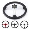 14in  Car Steering Wheel PU Leather Aluminium Alloy W/Horn Button Modified