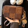 Korean Version of Niche Contrasting Color Woven Small Square Bag 2025 New Versatile Retro Trend Shoulder Bag Ins Messenger Women's Bag