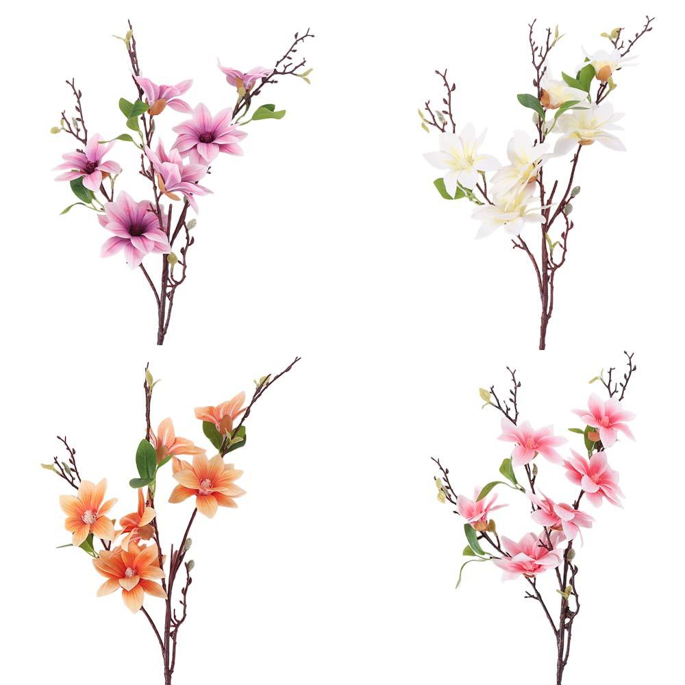 Real Touch Artificial Magnolia Branches Floral Art Fake Flower Living Room Desktop