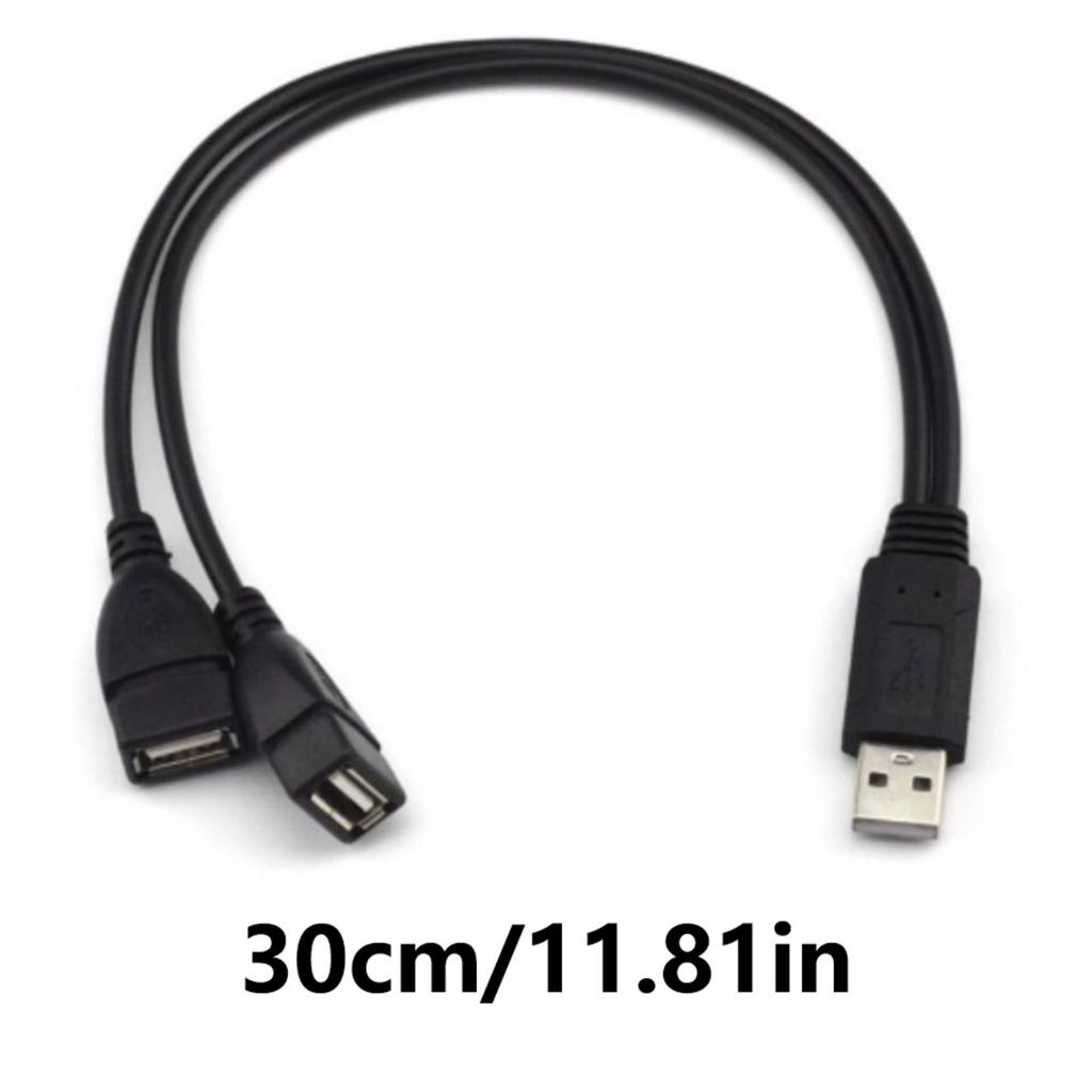 USB Male to Double USB Female Adapter Cord Wire Y Splitter Cable for Multi Device 2 in 1 Charging and Data Transfer Line