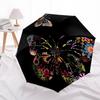 1pc Butterfly Print Automatic Folding Umbrella Durable Iron Frame,All Seasons Home Travel Outdoor Multifunctional Umbrella yy251115096