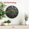 Tin Sign Wall Art Mandala Bohemia Blue Gold Kitchen Decor Metal Poster