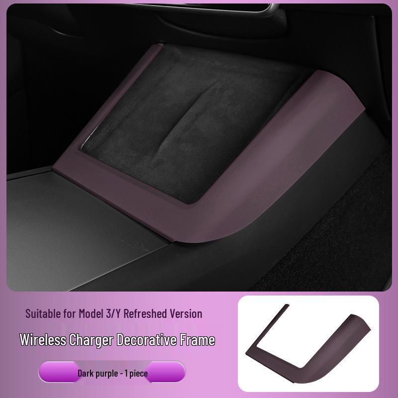 Updated Tesla Model 3/Y Center Console Silicone Wireless Charger Decor Accessory.