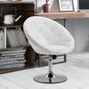 Armchair Living Room Lounge Chair Recliner with Steel Base Reading Chair Made of Faux Leather, Upholstered Chair for Bedroom White