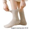 Women Casual Faux Wool Ribbed Knit Crew Socks Winter Thermal Warm Thickened Middle Tube Socks Home Slipper Socks Hosiery