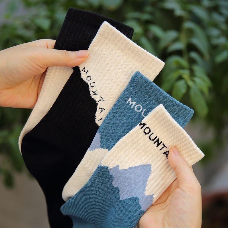 Asymmetrical Niche Long Socks Women'S Spring And Autumn Tide Japanese Street Personality Ab Socks Male Student Couple Sports Socks