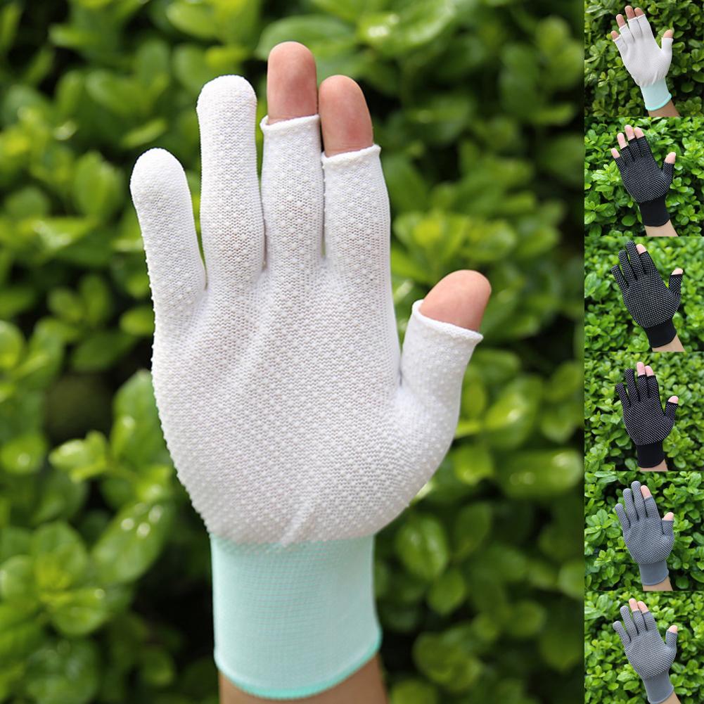 Solid Color Sports Gloves Comfortable Fitting Multi-function Widely Use Open Finger Fishing Tea Picking Gloves