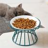 Yousheng Pet Bowl Ceramic Anti-overturn Raised Iron Stand Protect Cervical Vertebra Cats Dogs Water Food Feeding Dish Pet Supplies