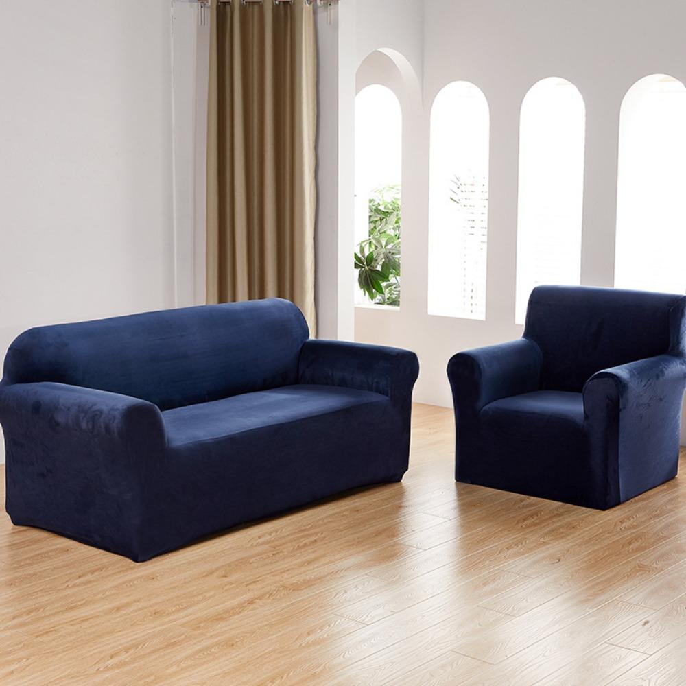 Velvet Sofa Cover Stretch Full Protection Dustproof Elastic Sofa Protector
