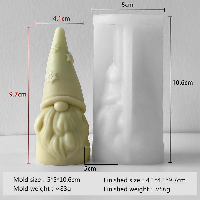 

3D Christmas Snowflake Dwarf Silicone Mold DIY Aroma Candle Plaster Resin Mould Bearded Old Man Christmas Candle Making Supplies