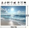 2D Bright Coastal Tapestry Ocean View with Sparkling Sunlight and Turquoise Waves Wall Art