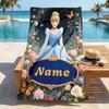 Custom Name Princess Garden Stylish Digital Printing Beach Towel Quick‑Drying Absorbent Blanket for Beach Pool Gym Travel