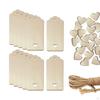 24x Blank Wood Tags Price with Holes Marking Writable Present Slices for DIY
