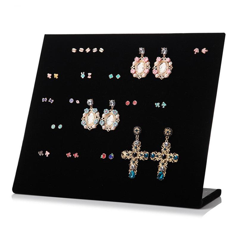 Catifea de înaltă calitate, în formă de L, suport de afișare pentru colier, bijuterii, brățări, suport de afișare pentru cercei