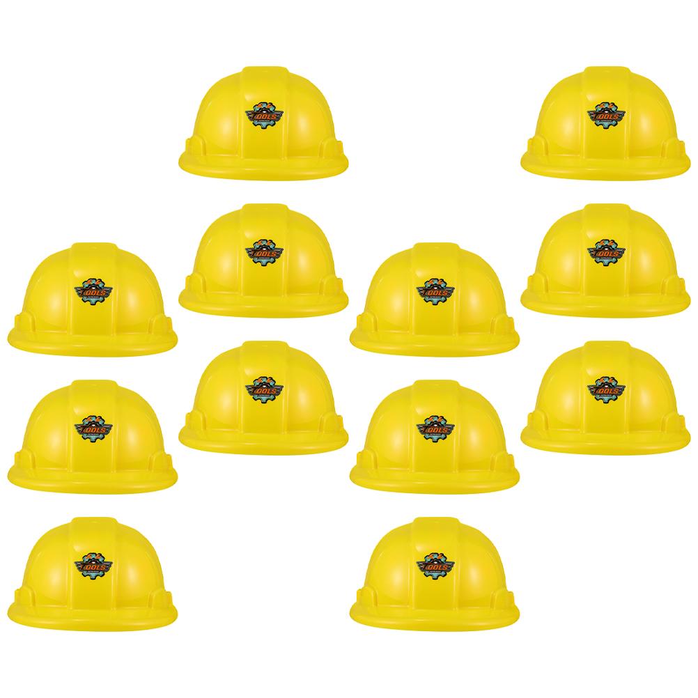 12Pcs Safety Toys Engineering Hats For Bright Plastic Playthings Construction Party Supplies Festive Event