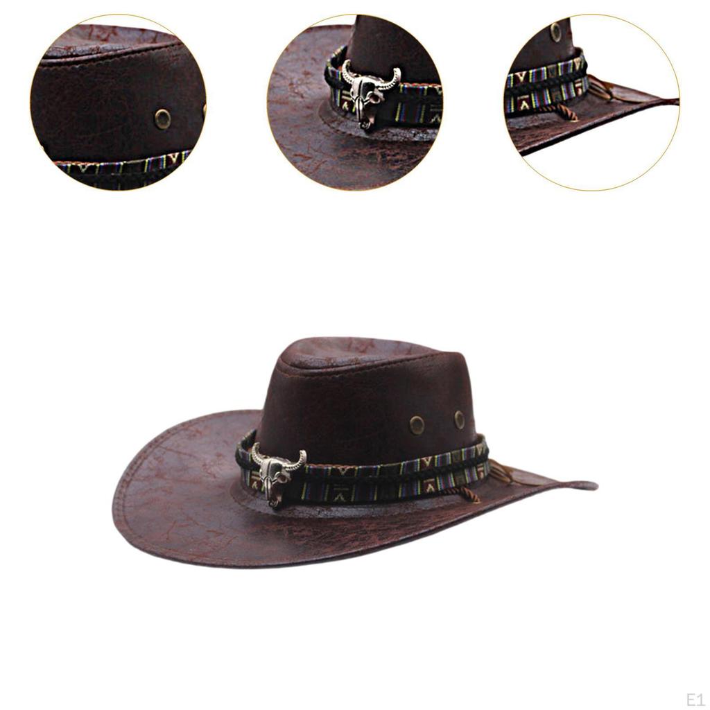 Classic Western Cowboy Hat with Wide Brim for Men's Cosplay