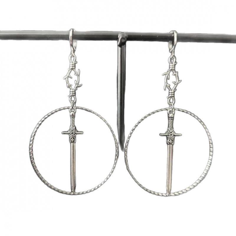 Valkyrie Gothic Sword & Dagger Earrings: Medieval Viking Mystery Jewelry
