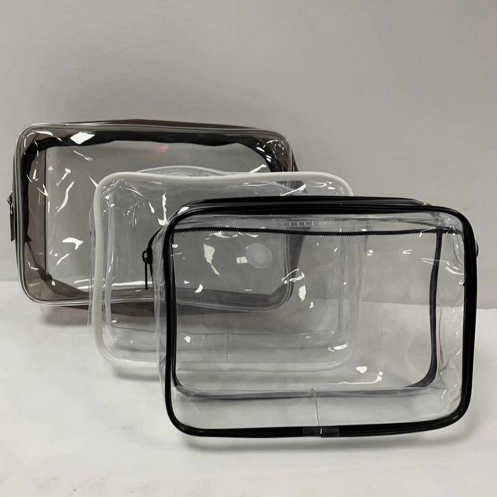 Clear Inner Bag Waterproof Zipper Pouch Brush Insert Bag Women Tote Bag for Swim Outdoor Travel Vacation