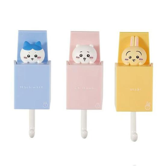 Cute Adhesive Hook Pop-out Cartoon Animal Wall Hook Decorative Anime Rabbit Cat Entrance Key Hanger Hook for Hanging Coat