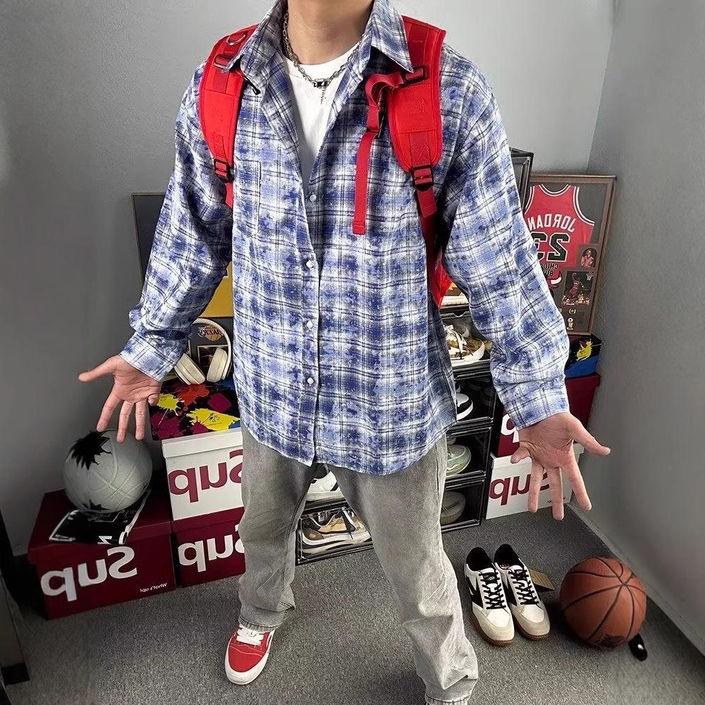 Korean-Japanese Plaid Shirt 2025: Unisex Trendy Loose Long-Sleeve Casual Jacket