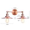 Vintage 2-Lights Wall Light Industrial Black Red Bronze Wall Sconce E27 Metal Shade Vanity Lamp Bathroom Mirror Lighting
