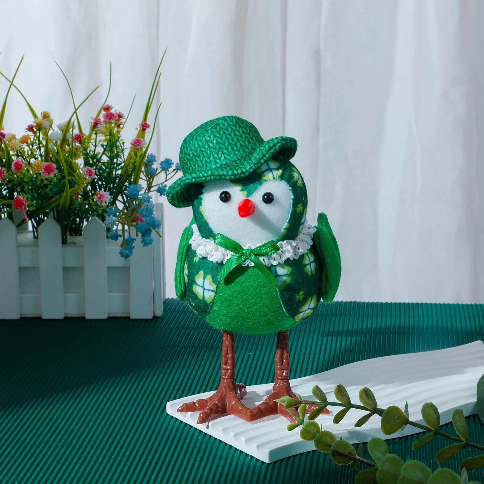 

улица. Светящиеся птицы ко Дню Святого Патрика, милые плюшевые куклы-птицы в цилиндре, пара птиц со светодиодными лампочками, неразлучные птицы ирландской удачи, One Size