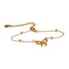 Yhpup Hot Style Golden Stainless Steel Bowknot Bow Chain Bracelet Bangle Water Resistant Metal Statement Fashion Jewelry Gift