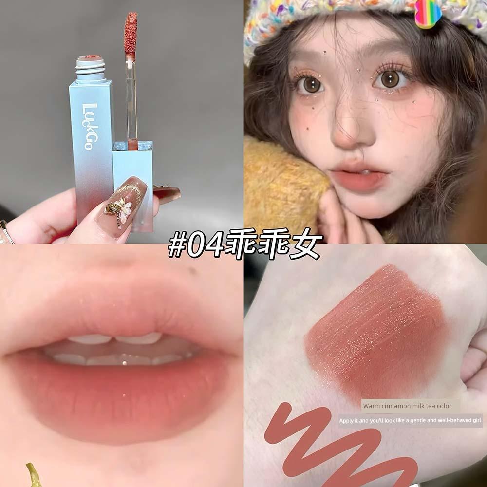 2026 Matte Velvet Lip Mud for Young Girls, Korean Style Pink Lip Glaze for a Natural Look That Brightens the Complexion