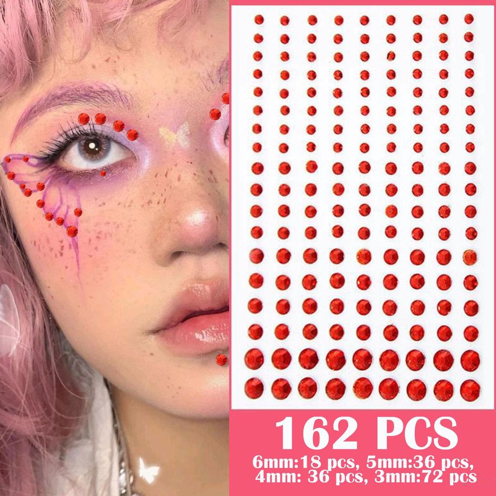 Acrylic Diamond Face & Eyebrow Stickers for Party Makeup and DIY.