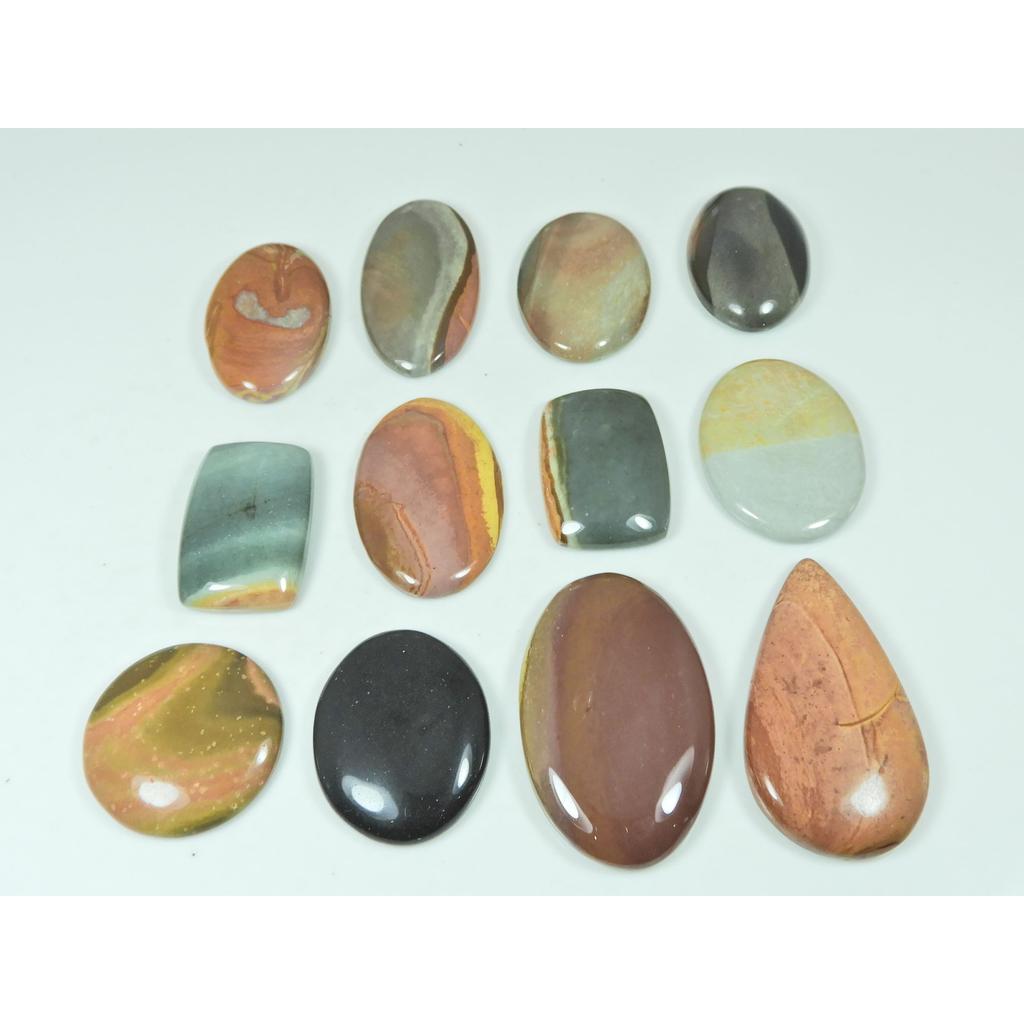 342Cts. Natural Imperial Jasper Mix Shape Cabochon Loose Gemstone 12Pcs Lot C-2940