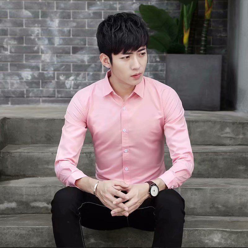 Men's Slim Fit Non-Iron Long Sleeve White Dress Shirt