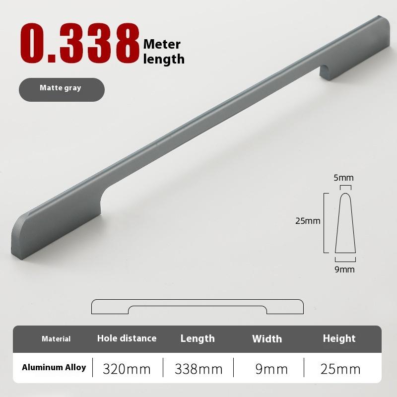 Solid Black Lengthening One Meter Cabinet Long Handle Modern Simple Lengthening Cabinet Door Handle
