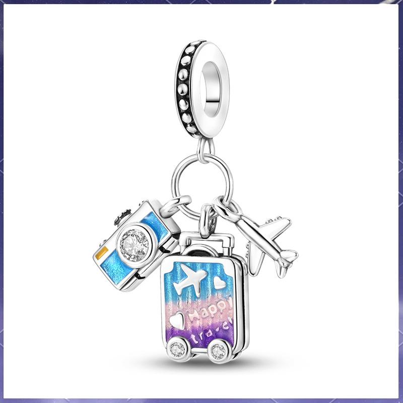 Медный Кулон-Подвеска для Камеры, Подвеска-Самолет на Шею, Сочетающийся Браслет, Оригинальные Украшения Своими Руками