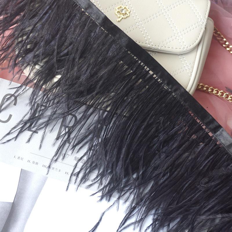 Feather Cloth Strip 10-15Cm Ostrich Hair Cloth Edge Dress Latin Dance Dress Skirt Decoration Clothing Accessories Lace