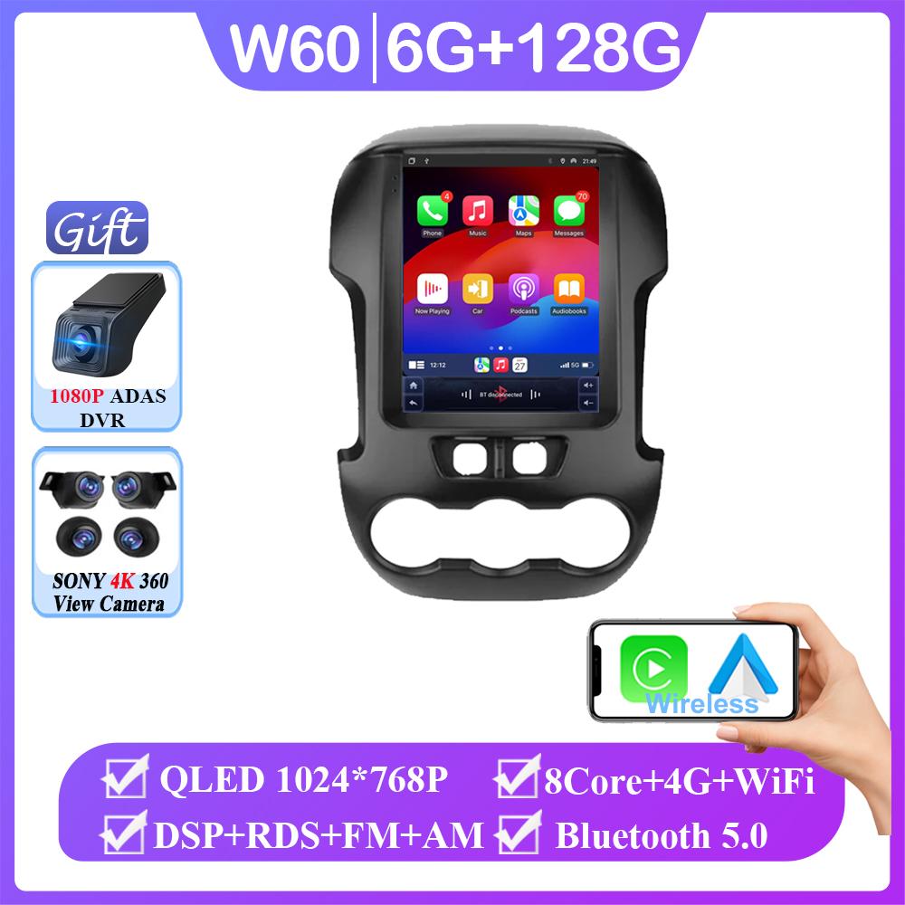 9.7 Inch Android 14.0 For Ford Ranger 2012 2013 2014 2015 Car Radio Stereo Auto DSP Carplay GPS Navigation Player Video 4G Lte