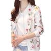 Dames Chiffon Zonnebrand Baseballjack in Koreaanse Stijl - Lange Mouw, Rits, Bedrukt, Losvallende Pasvorm