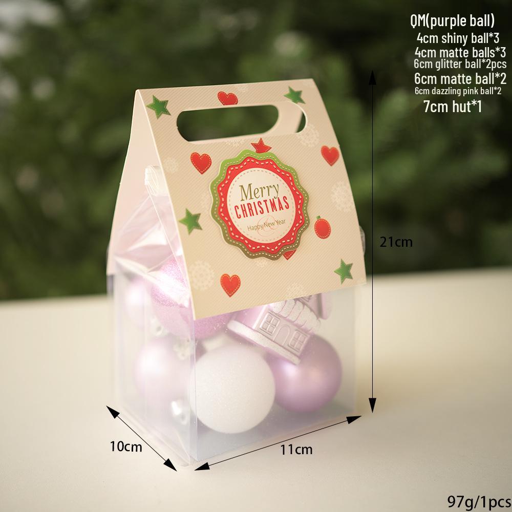 Christmas Tree Ornament Set: Nine Painted Macaron Candy Color Irregular Balls