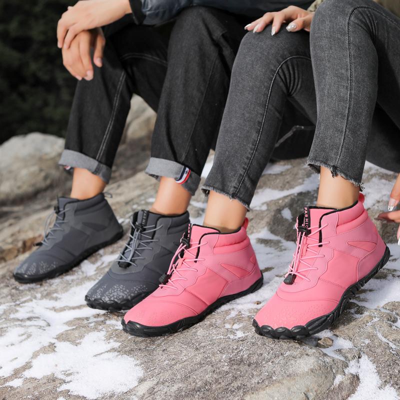 Fashion Winter Warm Running Barefoot Shoes Women Men Rubber High Ankle Boots Waterproof Non-Slip Breathable for Trekking Climbing