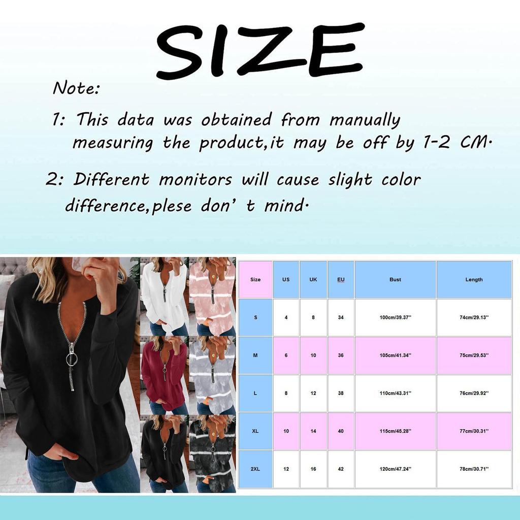 Women Summer Casual Sexy V-neck Printed Zipper LongSleeves Tops