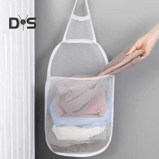 Wäschesack zum Aufhängen, große Kapazität, faltbares Design, atmungsaktives Netzgewebe, Mehrzweck-Wäschesack zur Kleideraufbewahrung