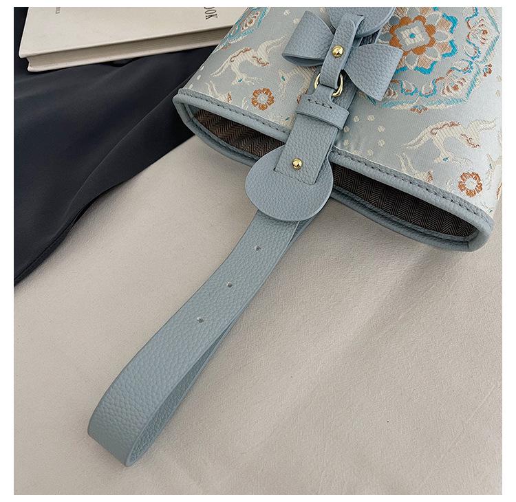 Song Brocade DIY Embroidery Kit: Chinese-Style Handmade Bucket Tote & Crossbody Bag.