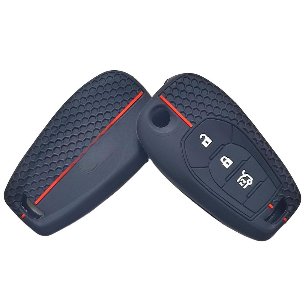 Rubber Car Key Fob Cover Silicone Protector Case for Chevrolet Cruze 2016 2017 Malibu Aveo Spark Sonic 3 Button Flip Remote Set