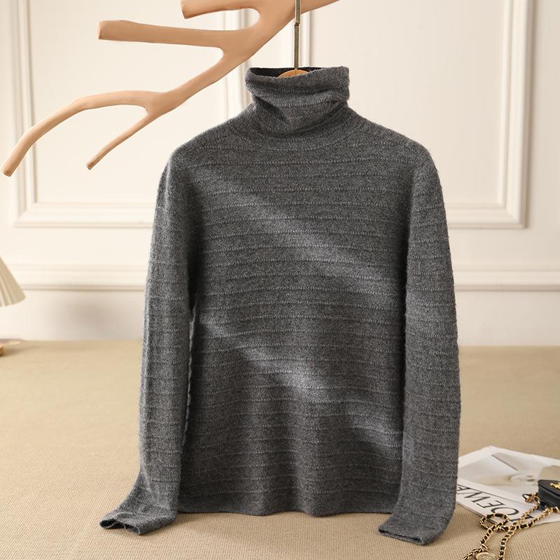 Autumn And Winter Pile-Neck Cashmere Sweater Solid Color Cashmere First-Line Ready-To-Wear Cross-Road Sweater Loose Casual Solid Color Knitted Sweater