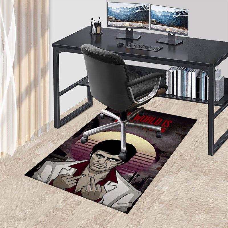 1 Stück Scarface Büroteppich Stuhlunterlage Weich, Bequem, Ganzjahres, Perfekt für Zuhause, Schlafzimmer oder Bürodekoration, Perfektes Geschenk für