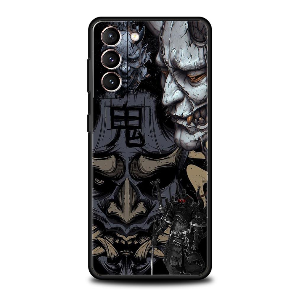 Japan Ghost Face Samurai Soft Phone Case For Samsung Galaxy S25 Edge S24 Plus S23 FE S22 S21 S20 Ultra 5G S10 Protect Cover