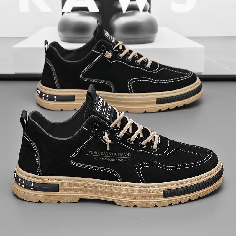 

Мужские ботинки Мартин 2024 зима новая уличная повседневная низкие модные туфли мужские британские на платформе ретро рабочие ботинки 39 чёрный