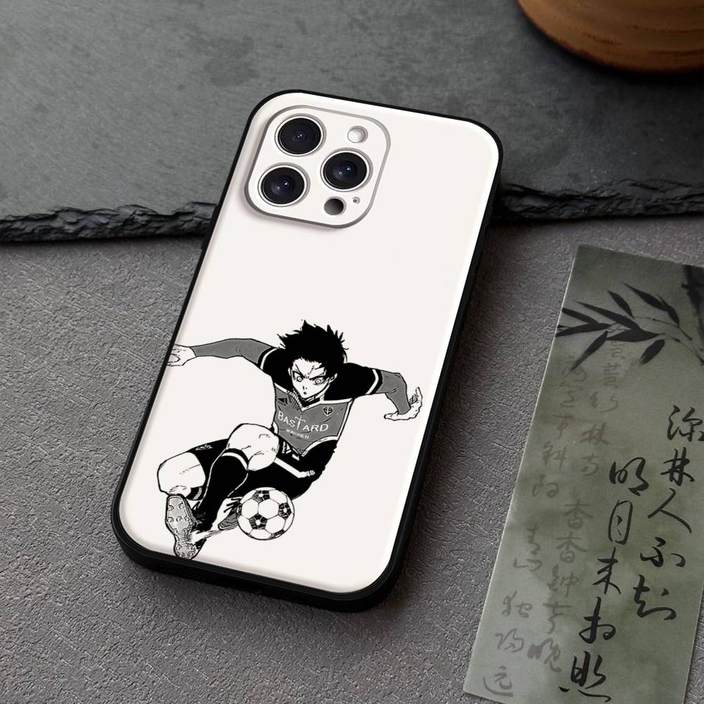 Anime BLUE LOCK Handyhülle Für IPhone 17,16,15,14,13,12,11 Plus,Pro,Max,XR,XS,X,7,8 Plus,Mini Schwarzes Silikon Weich