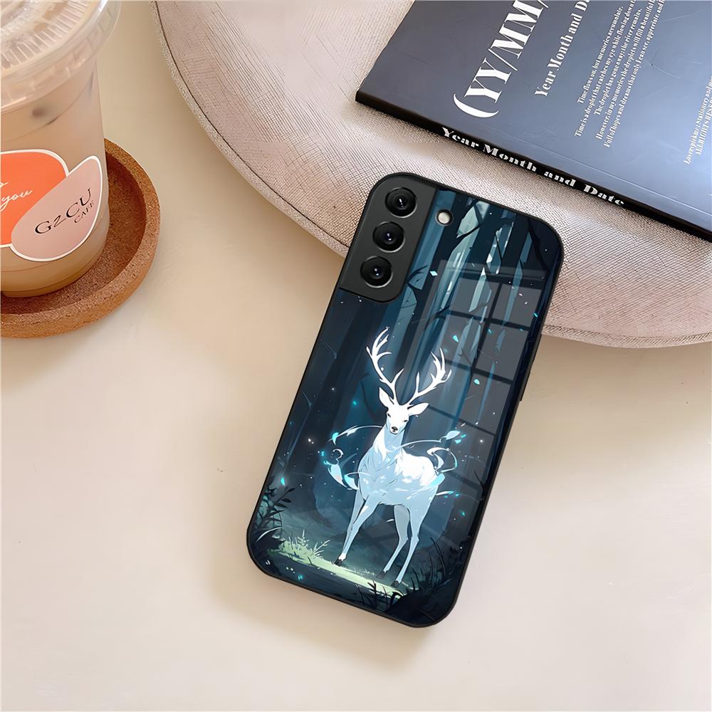 Custodia per Telefono Camo Caccia al Cervo Vetro Per Samsung Galaxy S26 S25 S21 S22 S24 S23 S20 Ultra Fe Plus A16 A24 A55 A53 Coque