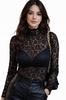 women' lace BLOUSE, openwork, black, elegant, evening, fashionable,