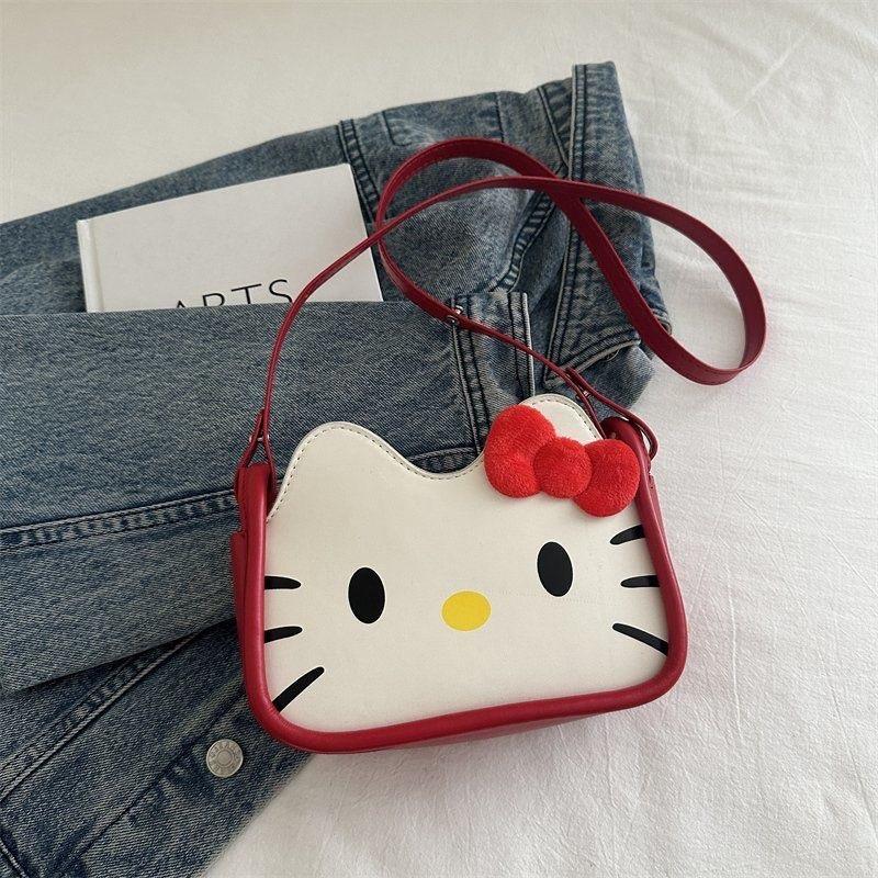 Hello Kitty small shoulder bag new kawaii cute cartoon creative and exquisite fashion coin mobile phone shoulder bag girl gift